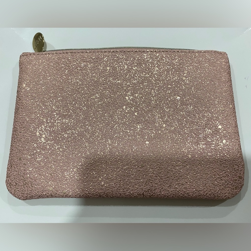 New Ipsy Elegant Pink Glitter Clutch Cosm Bag